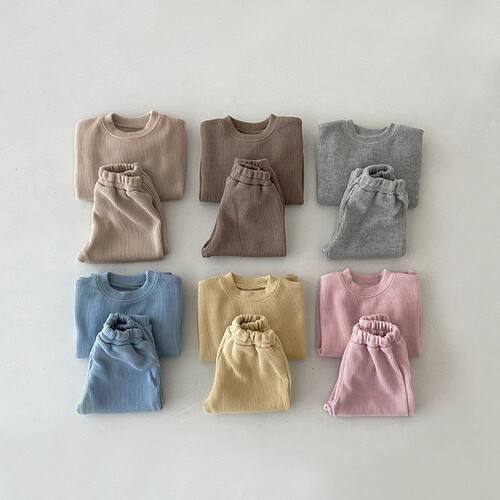 New Spring and Autumn 2024 Baby and Toddler Sports Set for Boys and Girls, Medium and Small Children, Pure Cotton Casual Loose Two-Piece Set