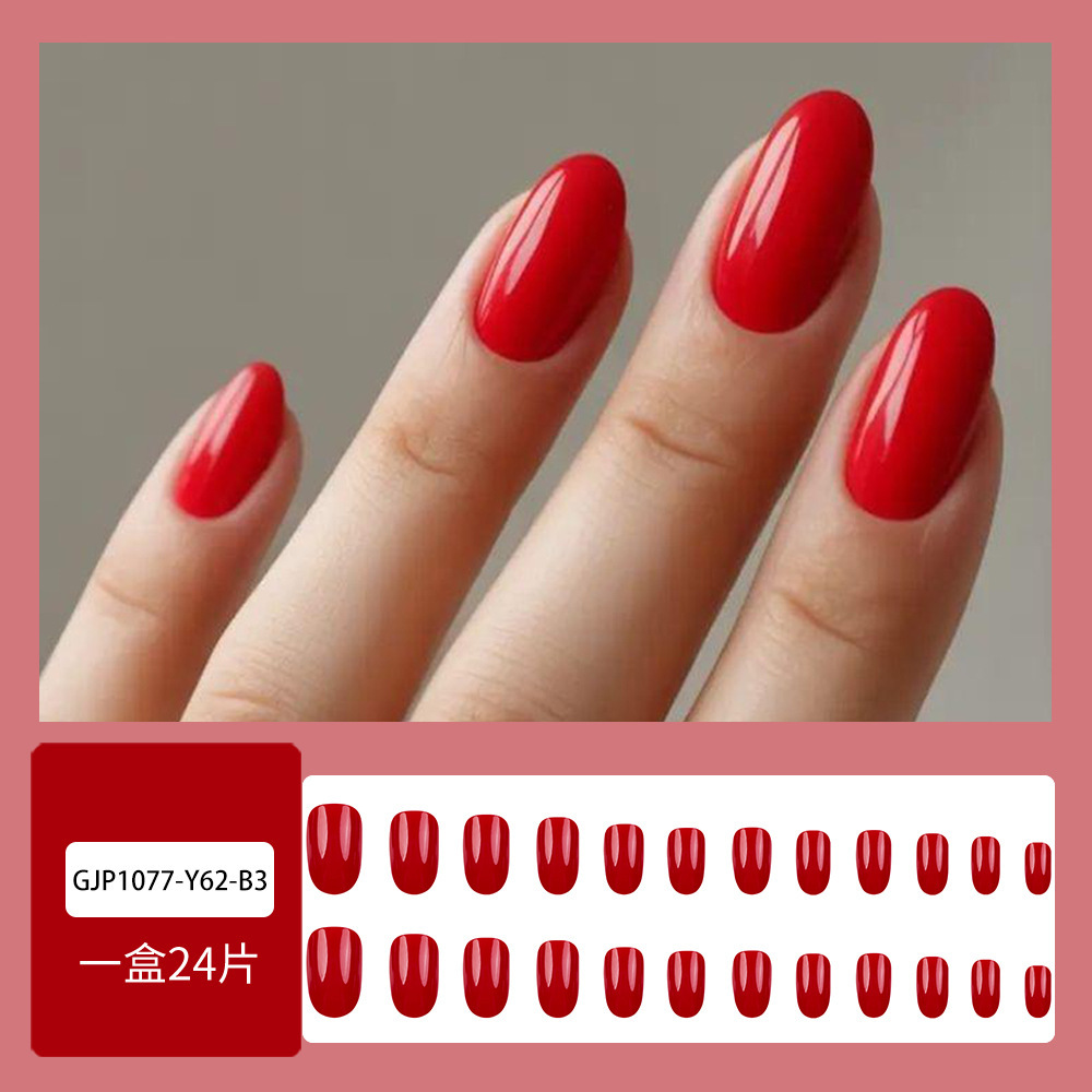 Comercio exterior otoño y invierno temporada de uñas de color sólido atmósfera sensación de vino rojo desgaste uñas falsas venta al por mayor transfronterizas image 7
