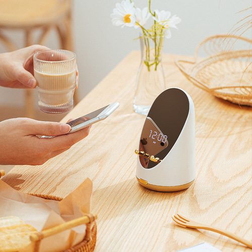 KAWOO Kaiwu Lingxi Electric Induction Speaker 15w Wireless Charging Creative Alarm Clock Subwoofer Bluetooth Small Speaker