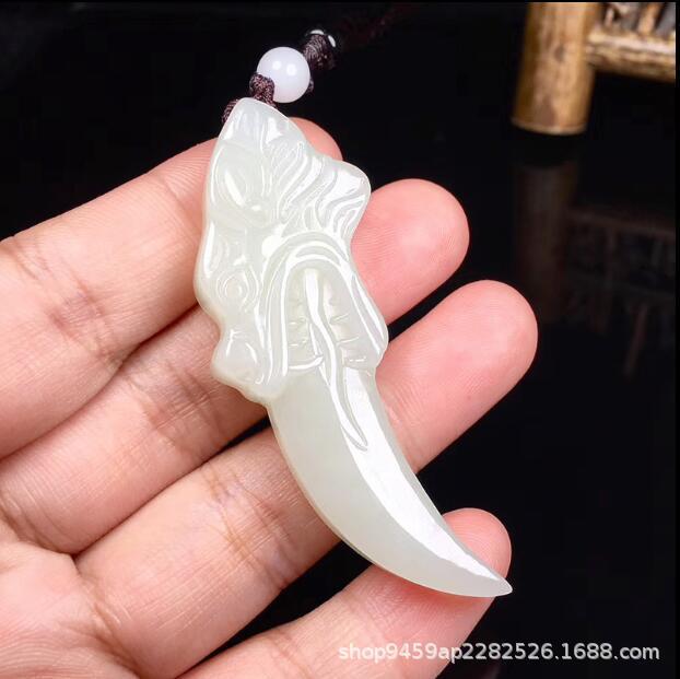 Men's pendant white jade