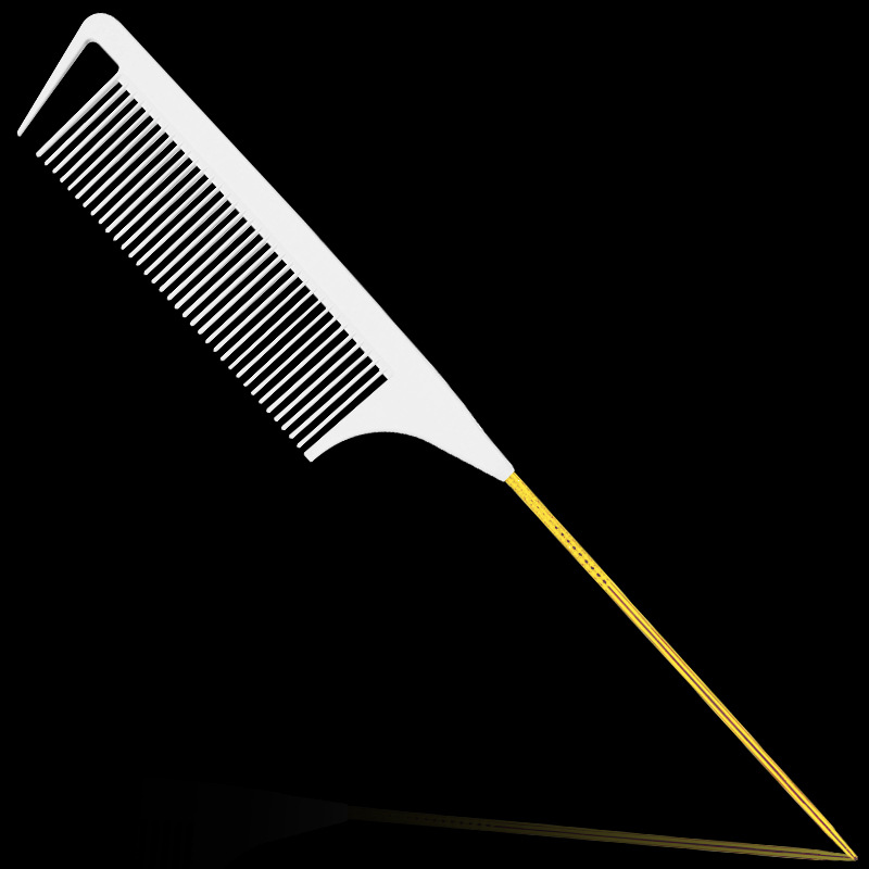 Modelo espiral mejorado aguja de acero punta cola peine forma peine pelo especial peine partición punta cola peine