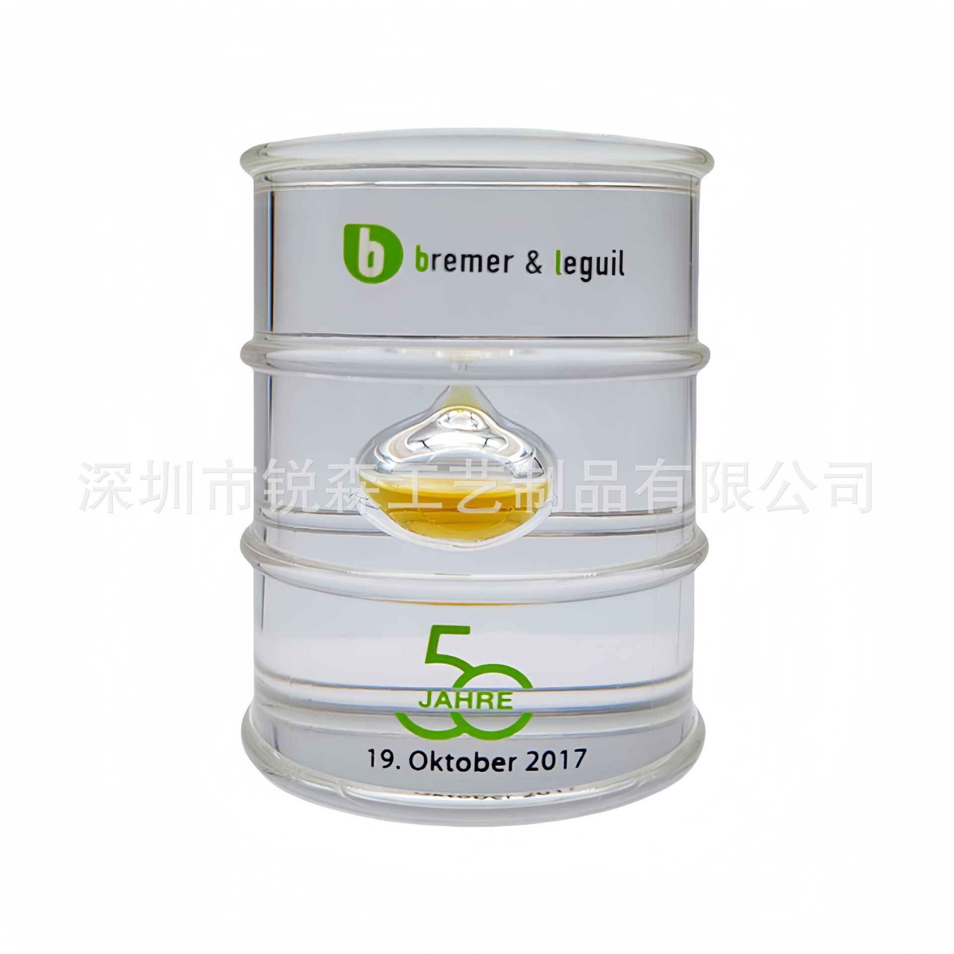 树脂内嵌油泡广告标本摆件水晶胶油桶形油滴纸镇油滴纪念工艺礼品