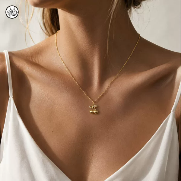 Korean and Japanese light luxury ocean starry sky fruit element DIY diamond-studded pendant necklace stainless steel color-retaining pendant chain