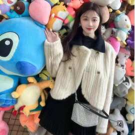 【原版布料抖音质量 】翻领时尚休闲甜美小香风别致减龄外套女