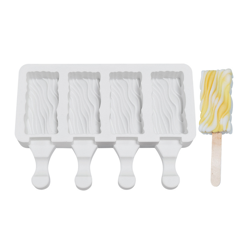 Sanxin 4-piece Quicksand helado molde de silicona DIY hogar Popsicle cubo de hielo helado con tapa herramienta abrasiva de grado alimenticio