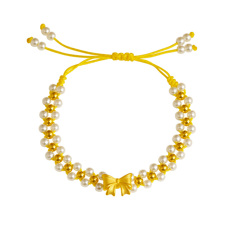 Escapar princesa arco cuerda cadena ajustable pulsera de mujer joya sintética tejida a mano dulce todo partido exquisito