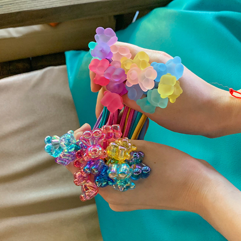 GG & MM helado color suave caramelo oso pelo banda Niños Accesorios para el cabello de dibujos animados de las mujeres cuerda de pelo Cola de Caballo tocado