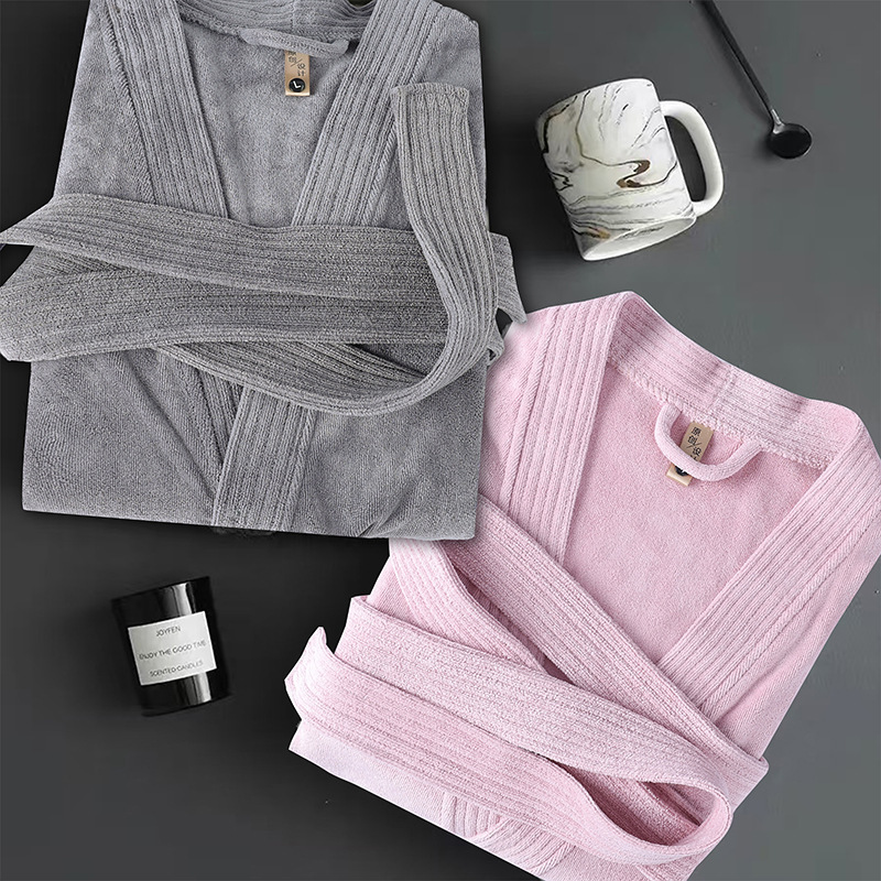 Home Cloth Terry Cloth Pure Lust Style Hotel Same Style Bathrobe Women's Long Couple Towel Nightgown Absorbs Water and Dries Quickly