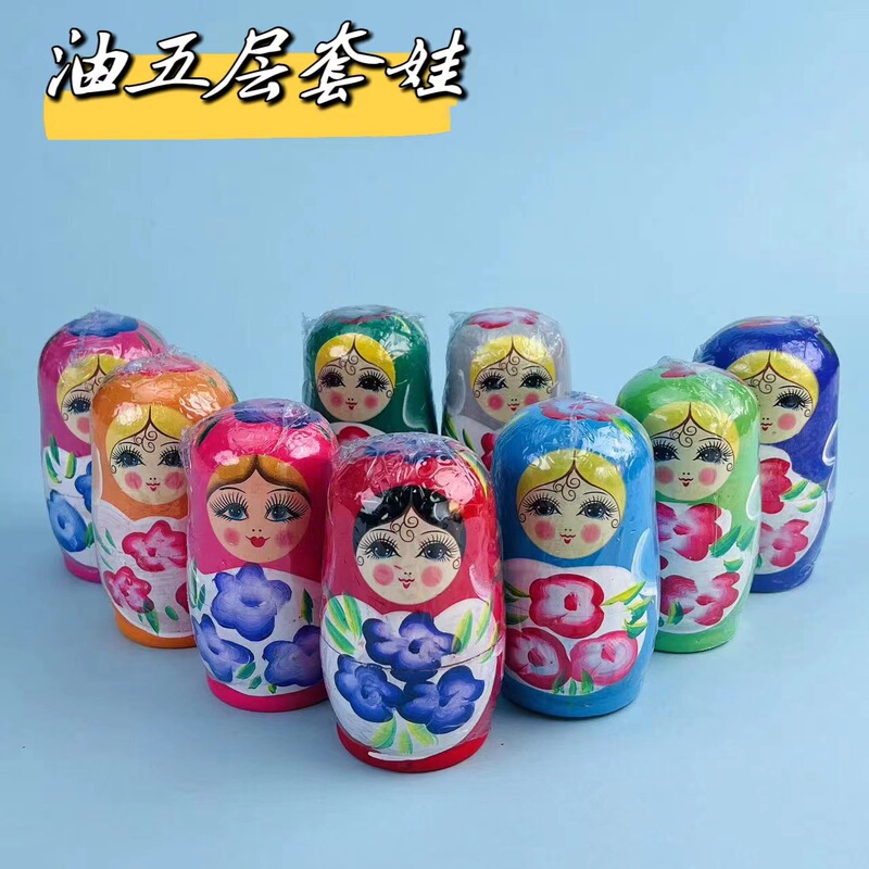 観光工芸品の木のロシアのペンキの5層の色絵の子供のおもちゃの露店はとても人気があります。|undefined