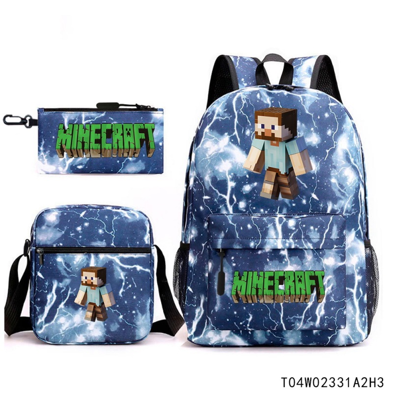 Minecraft マインクラフト 小中学生 ランドセル 子供用リュック バックパック ショルダーバッグ ペンシルバッグ 3点セット|undefined