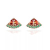 Cartoon brand zirconium, earrings, European style, suitable for import