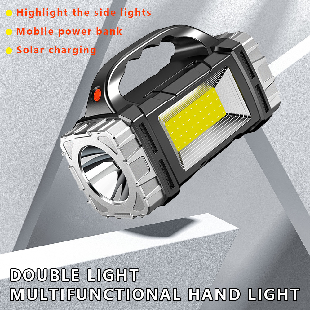 Nueva lámpara portátil multifuncional exterior solar recargable LED lámpara de iluminación de luz portátil