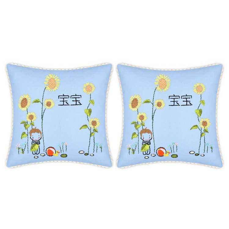 Jinhao bordado fábrica al por mayor hecho a mano bordado Cruz puntada DIY cinta bordado cojín almohada Guangzhou 04