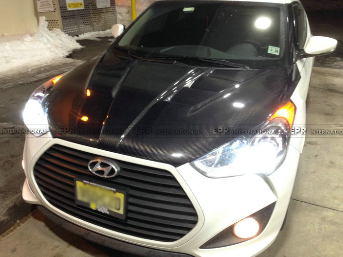 Suitable for Hyundai Veloster engine hood modification, VEN model carbon fiber engine cover