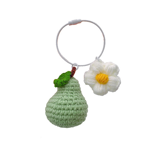 Fruit Knitted Keychain Cute Women's Bags School Bag Pendant Car Key Pendant Key Ring Accessories Small Gift