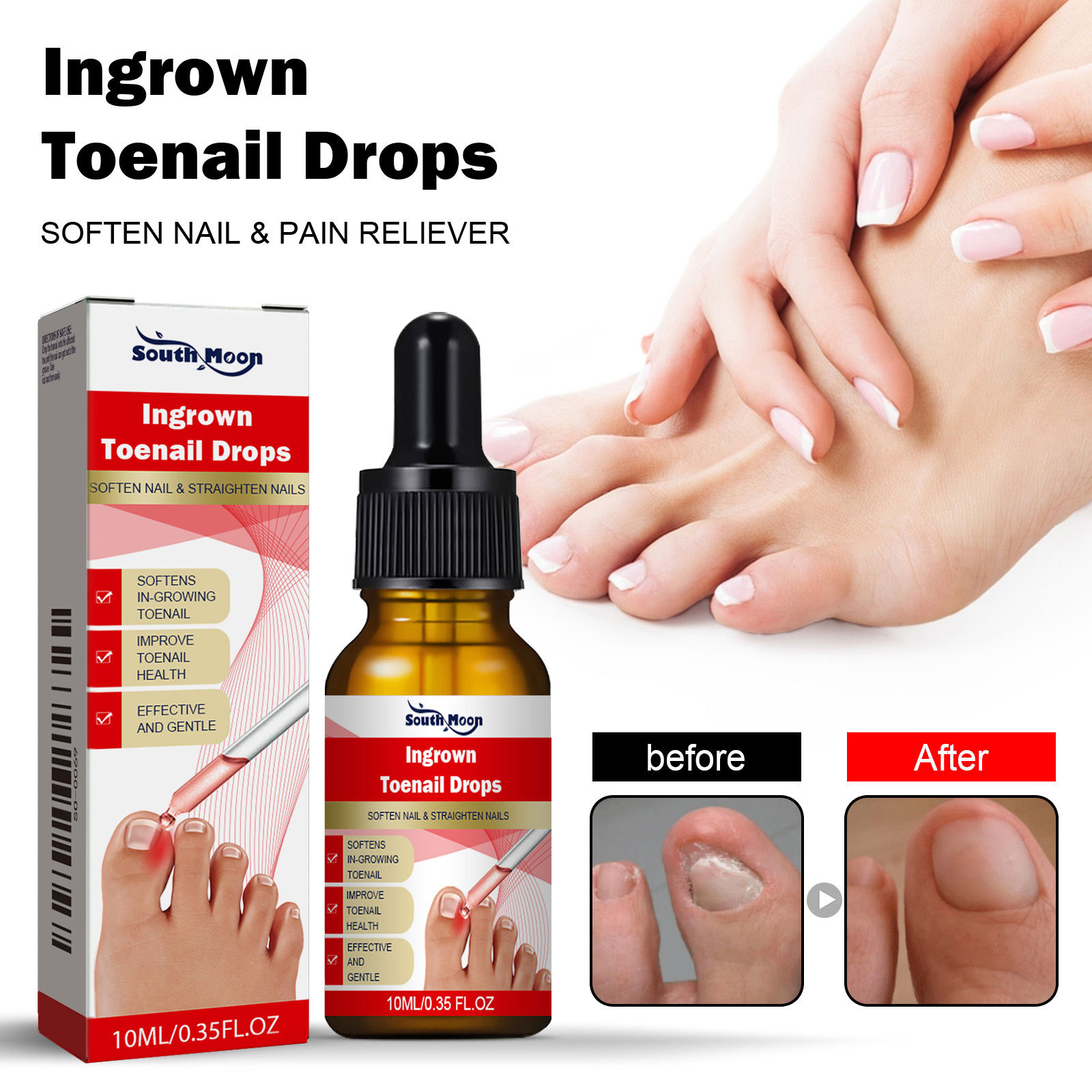 South Moon Toenail Care Solution Gentle Moisturizing Maintenance Cleansing Foot Nail Care Solution