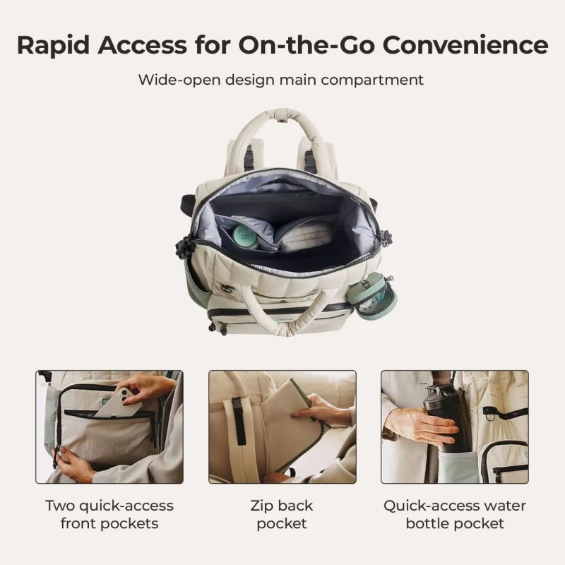 Amazon nueva estriada mama bolsa multifuncional mochila impermeable para salir bolsa de moda madre y bebé de gran capacidad
