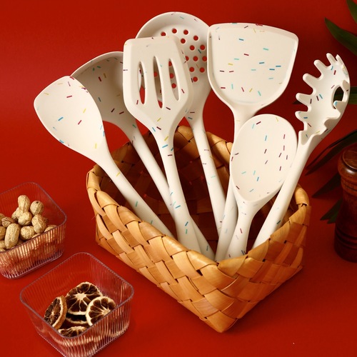 Colorful silicone spatula household kitchen utensils kitchen spatula soup spoon multifunctional cooking dishwasher small fresh rice spoon