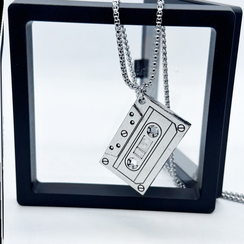 Fashion Personalized Retro Tape Necklace Trendy Men's and Women's Fashion Punk Street Rock High Long Chain Accessories