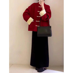 大码胖一整套春季穿搭新中式国风长袖外套上衣半身裙两件套装女