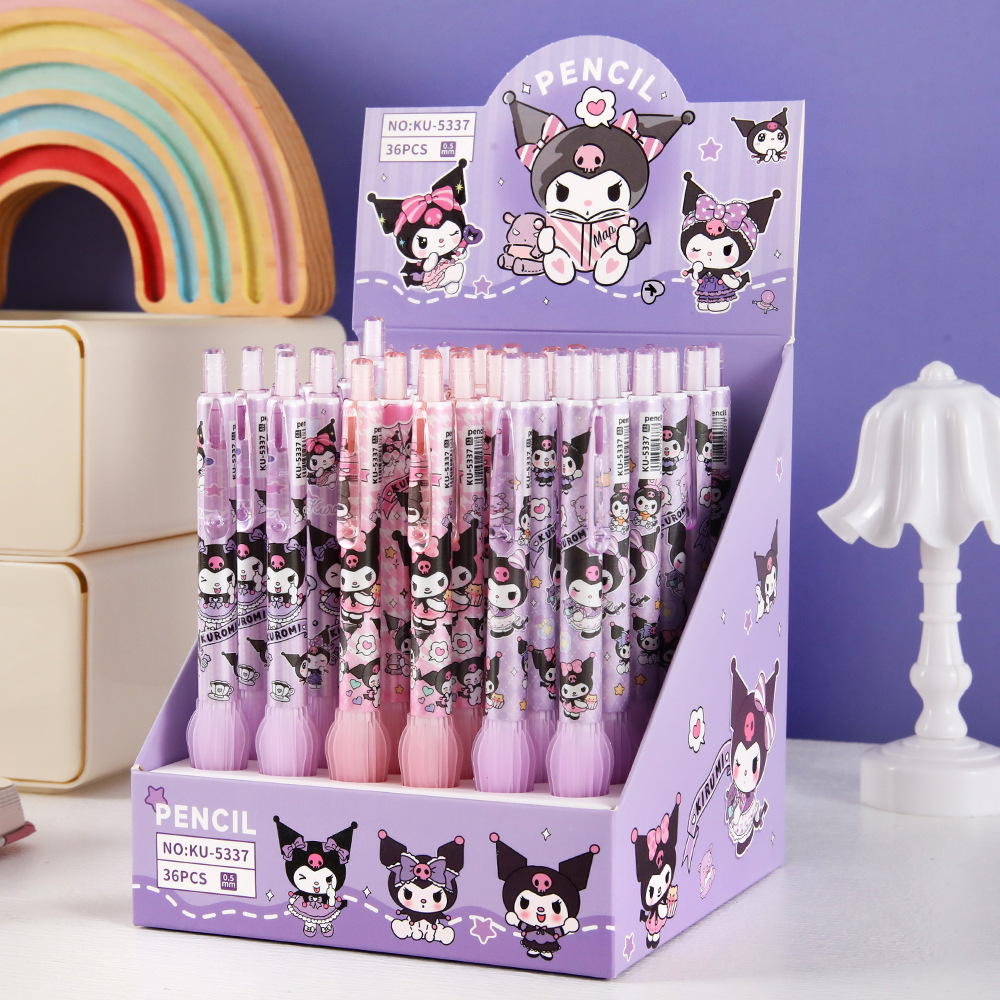 Biblioteca de dibujos animados lápiz automático protector de cubierta de lápiz suave lápiz sin cortar para estudiantes de papelería