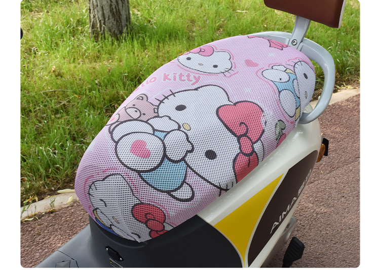 Pedal Electric Vehicle Sunscreen Heat Insulation Cushion Cover Cartoon Pattern All-inclusive Seat Cover Motorcycle Four Seasons Universal Seat Cover