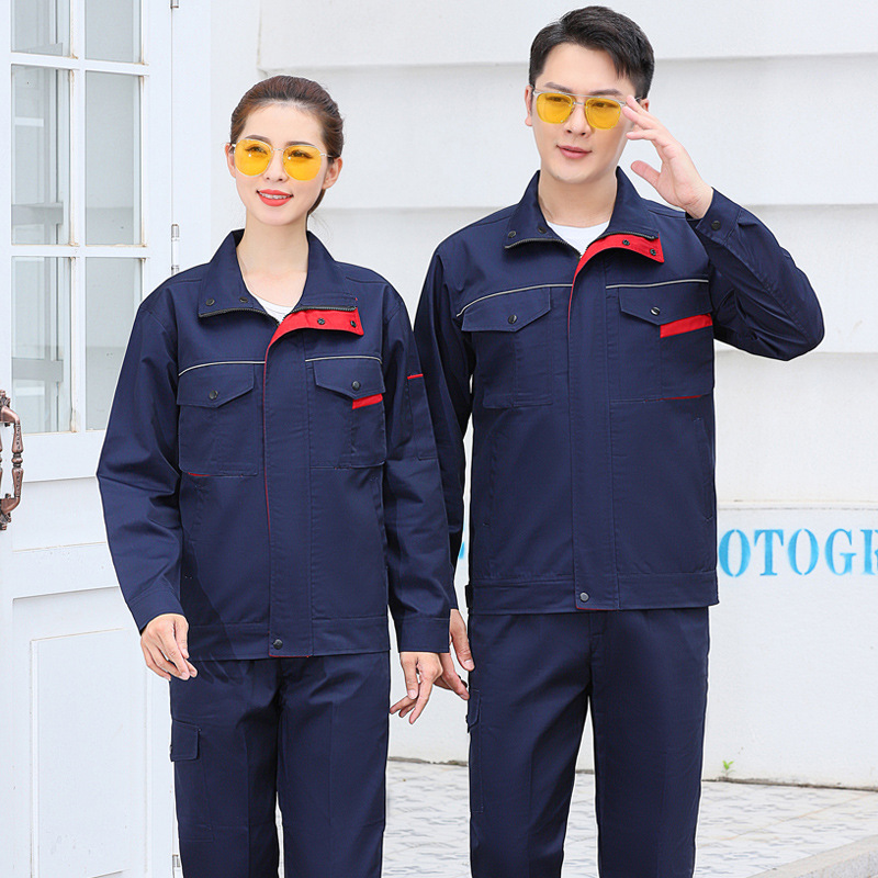 春秋长袖工作服套装男耐磨耐脏工地汽修服工厂车间批发劳保服上衣|undefined