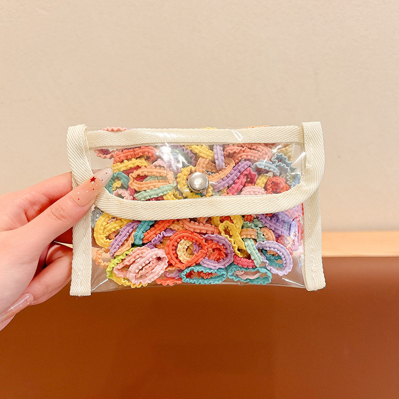 2025 nueva cuerda de cabello de color para niños anillo de cabello anillo de cabello de niña cuerda de cabello de alta elasticidad no daña el cabello como banda de goma