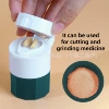 Dark green medicine grinding box