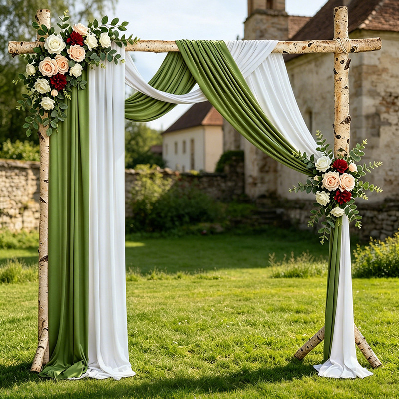 Cross-Border Milk Silk Drapes for Wedding Celebrations, Hotel Arch Decorations, Event Stage Ceiling Decorations, Decorative Fabric Veils Cross-Border Milk Silk Drapes for Wedding Celebrations, Hotel Arch Decorations, Event Stage Ceiling Decorations, Decorative Fabric Veils