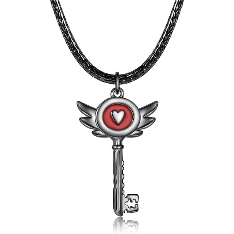 Cross-Border New 西法 Alcer Group Role-Playing Heart-Shaped Key Padlock Hertz Pendant Necklace