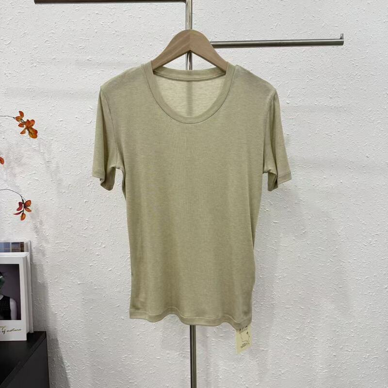 (Skin Kingdom) Zero-Touch Small U-Neck Short-Sleeved European Wool Women's Top 0660~ (Skin Kingdom) Zero-Touch Small U-Neck Short-Sleeved European Wool Women's Top 0660~