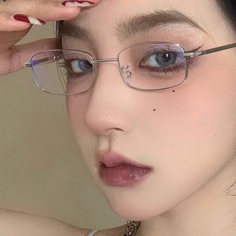 Tide, retro square golden glasses for men and women, internet celebrity