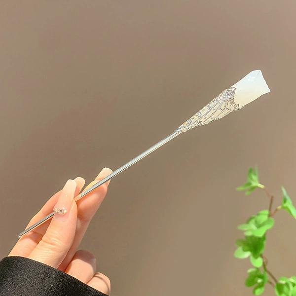 Chinese hairpin white jade, orchid