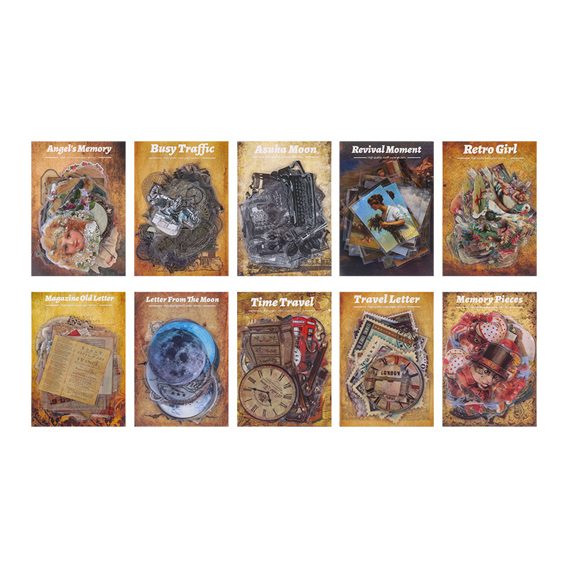 Recuerdos es un castillo serie retro diario impermeable pegatinas bolsa de papel retro niños pegatinas creativo PVC pegatinas