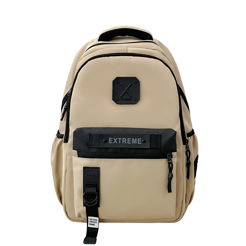 Color sólido unisex simple mochila de estudiantes de secundaria alta capacidad de nylon viaje mochila de estudiantes
