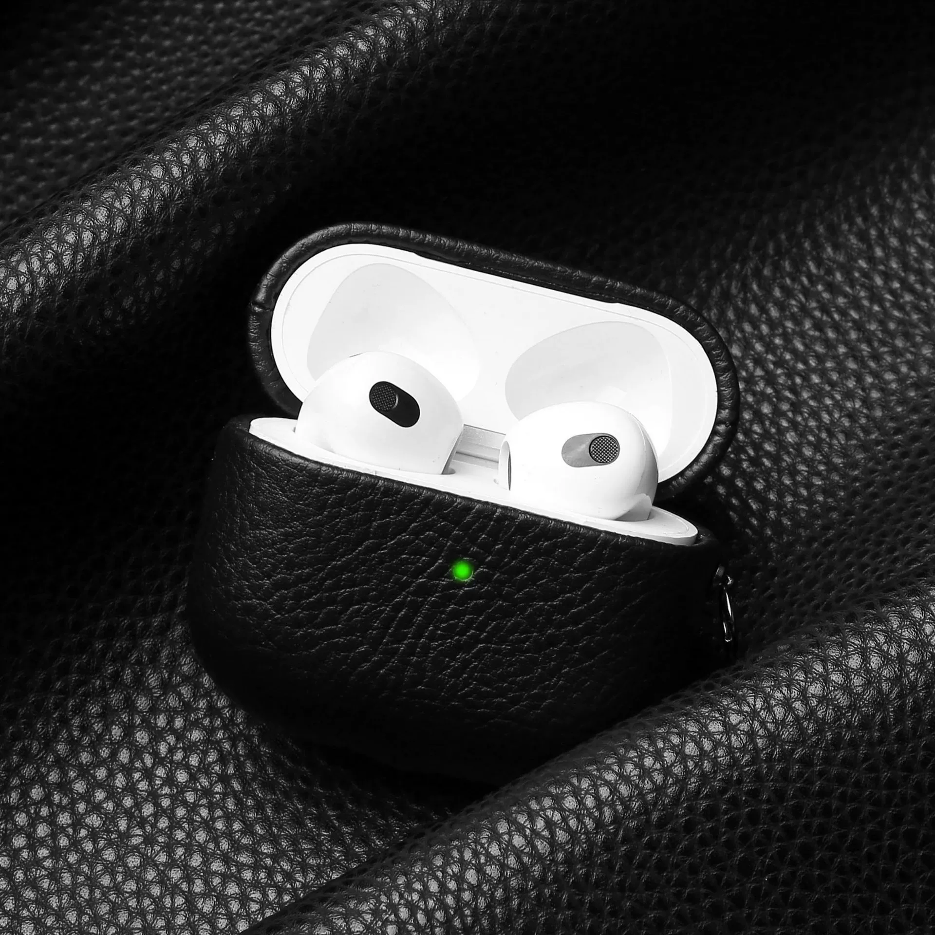 Applicable to AirPodSPro2 lychee headset cover 2 generation 3 generation full -bag leather ear shell Pro soft shell PU leather