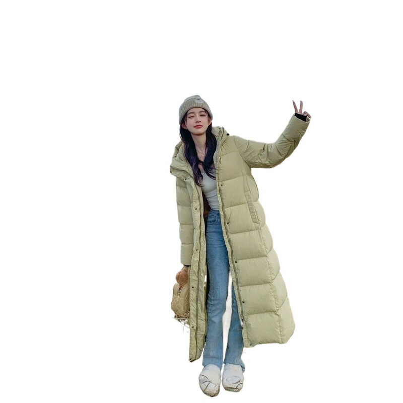 新款鹅绒羽绒服2025冬季超长过膝长款新款加厚外套|undefined