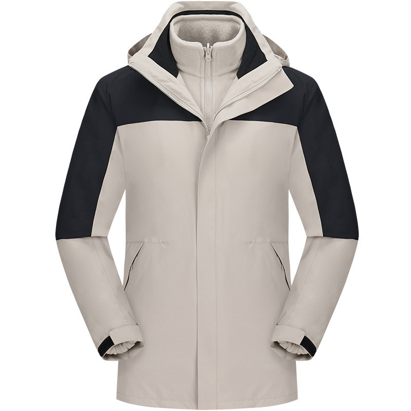 Trajes de asalto al aire libre 3 - en - 1 una sola capa de primavera y verano ropa de trabajo masculina dos piezas conjuntos de ropa de montaña a prueba de viento de cáscara suave
