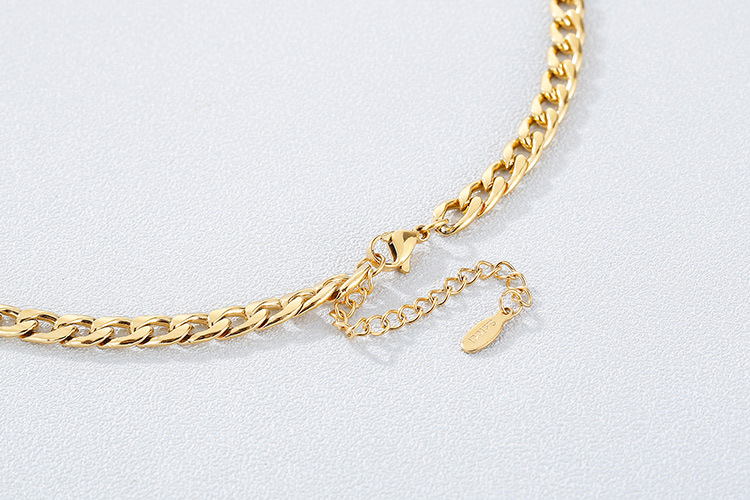 simple circle thick chain titanium earrings necklace chain set wholesale nihaojewelry