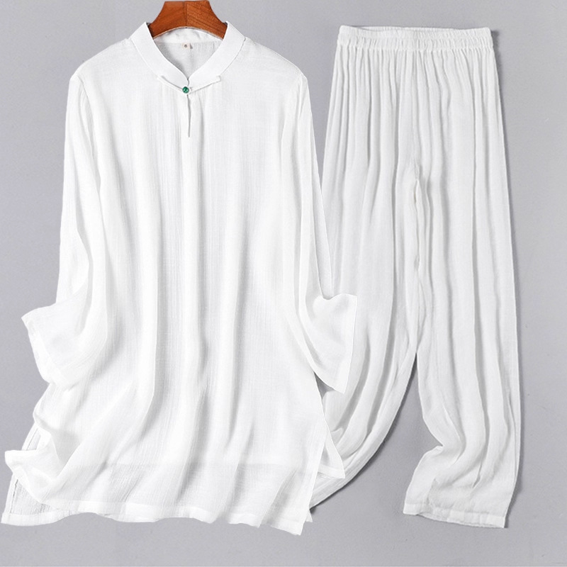 White Zen Clothing for Women, Fairy-Like Chinese Style Zen Women's Clothing, Tang Suit, Hanfu, Tai Chi Suit, Meditation and Meditation Clothing, Layman's Clothing