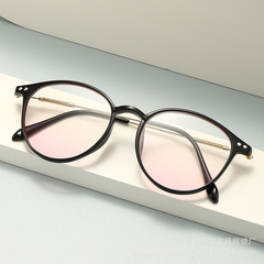 批發新款光學眼鏡 歐美時尚優雅復古文藝橢圓眼鏡框架 防藍光眼鏡