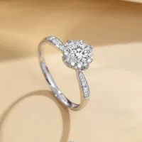 Ювелирные изделия Fubei Diamond из 18-каратного золота, инкрустированные натуральными бриллиантами, яркие, как звезды, 30 очков с авторитетным сертификатом «Цветы»