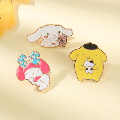 Cross-border Instagram-style Japanese and Korean pudding dog jade dog cartoon alloy accessory brooch fashionable cute badge