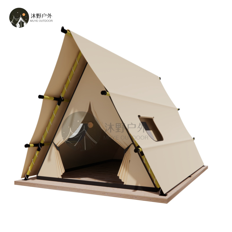 Tienda de campaña triangular de madera para camping Muye B&B, hotel, resort, zona panorámica, tienda de campaña de doble capa impermeable.