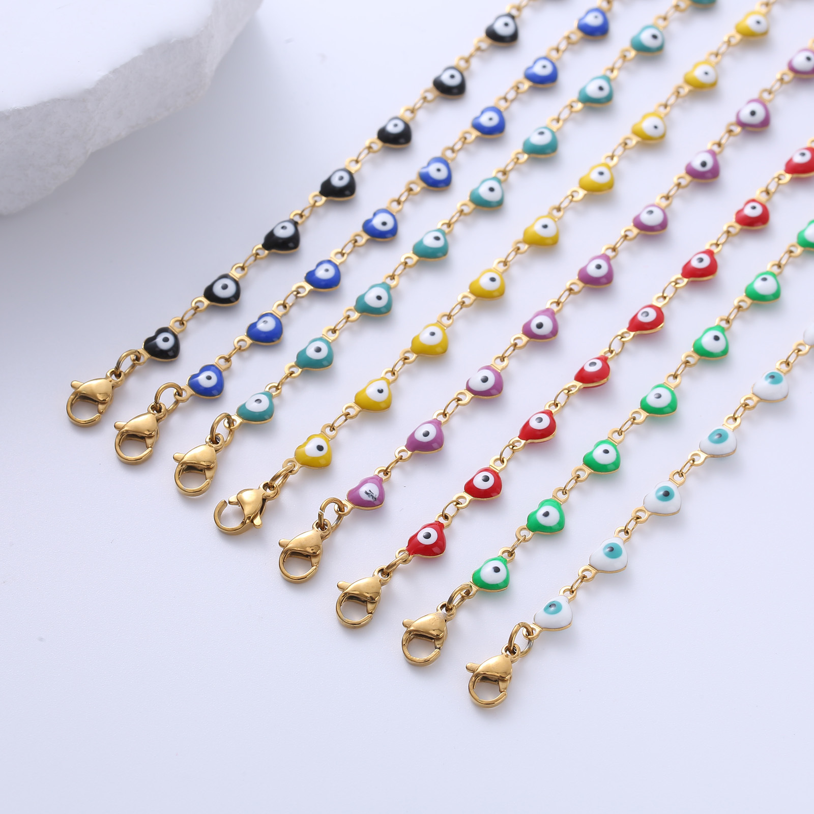 Bracelets Classification 304 Stainless Steel Chain Material PVD Coated 18K Gold Plated Devil'S Eye 304 Stainless Steel Fashion Waterproof Non Tarnish 304 Stainless Steel Bracelets