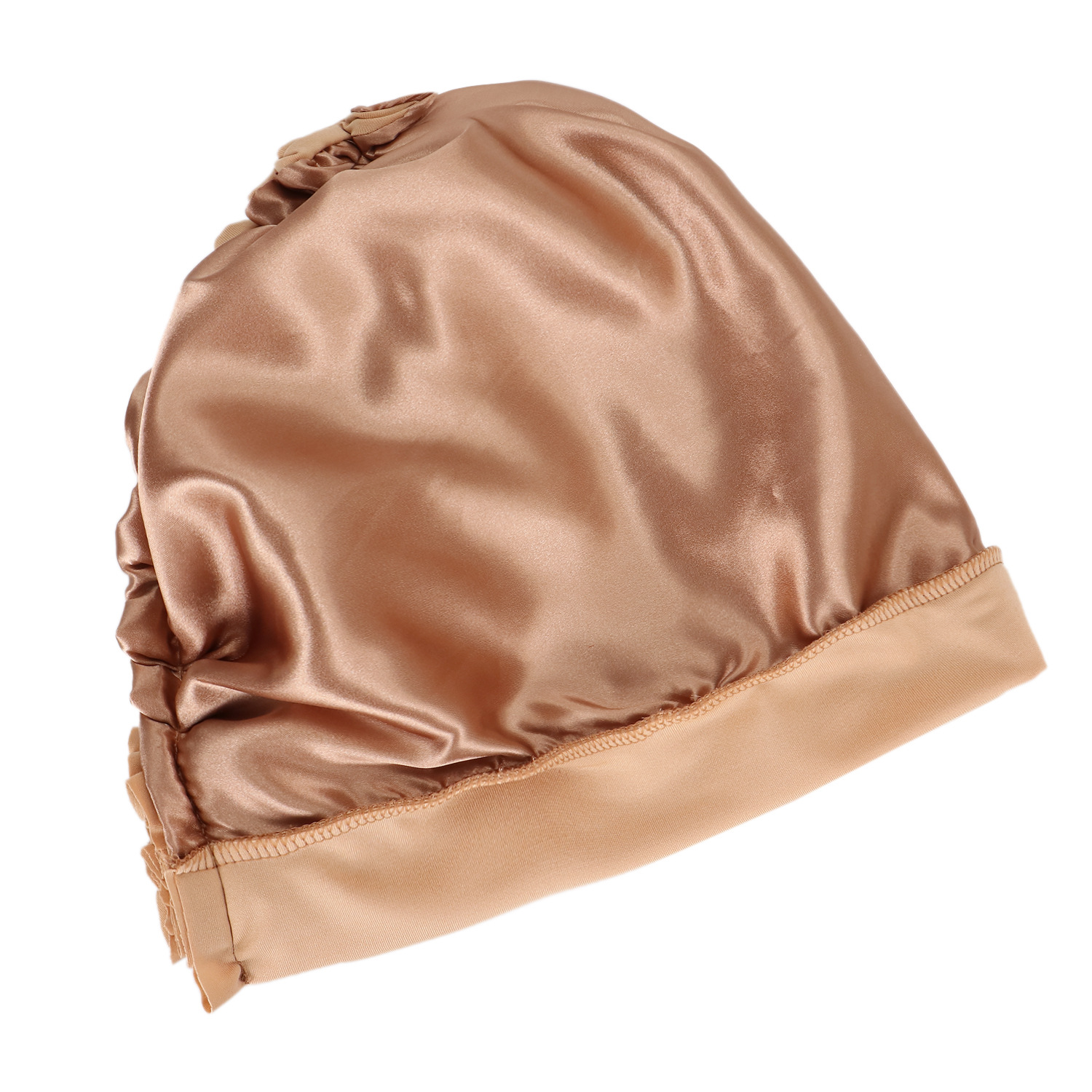 cappello turbante intrecciato foderato in raso tinta unita sulla fronte da donna doppia croce cappello pullover musulmano in stock_voghion.com