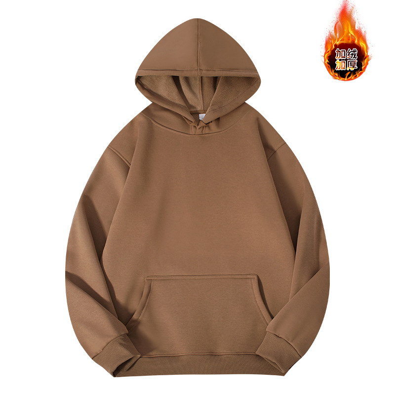 Suéter con capucha de terciopelo austriaco pesado de 420g más sudadera con capucha suelta de terciopelo para hombre suéter suelto de otoño e invierno