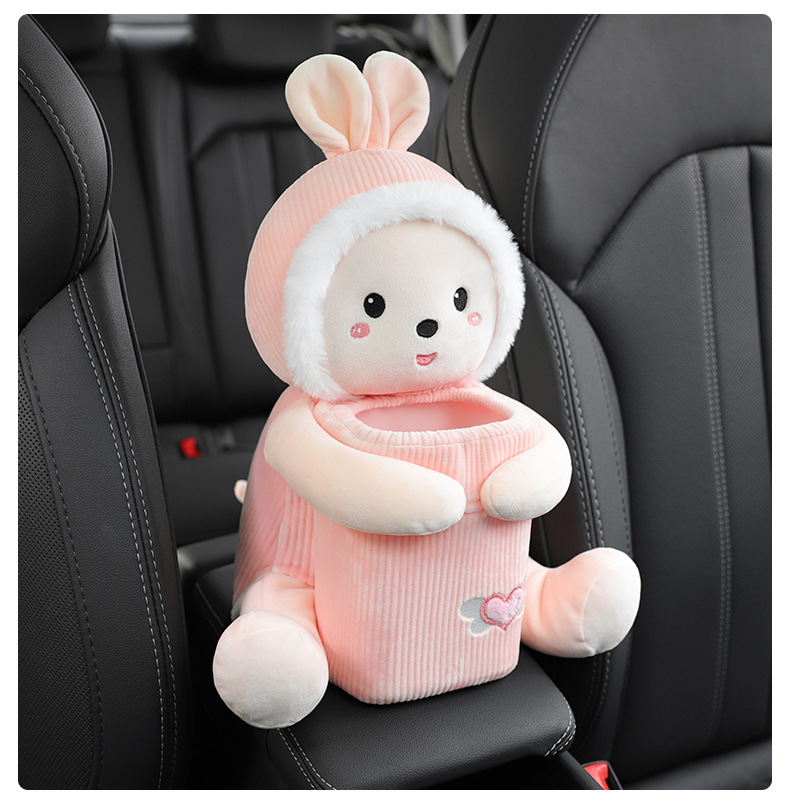 Creative Car Tissue Box, Trash Can, Two-In-One Multi-Functional Car Armrest Box, Paper Box, Cute Car Supplies