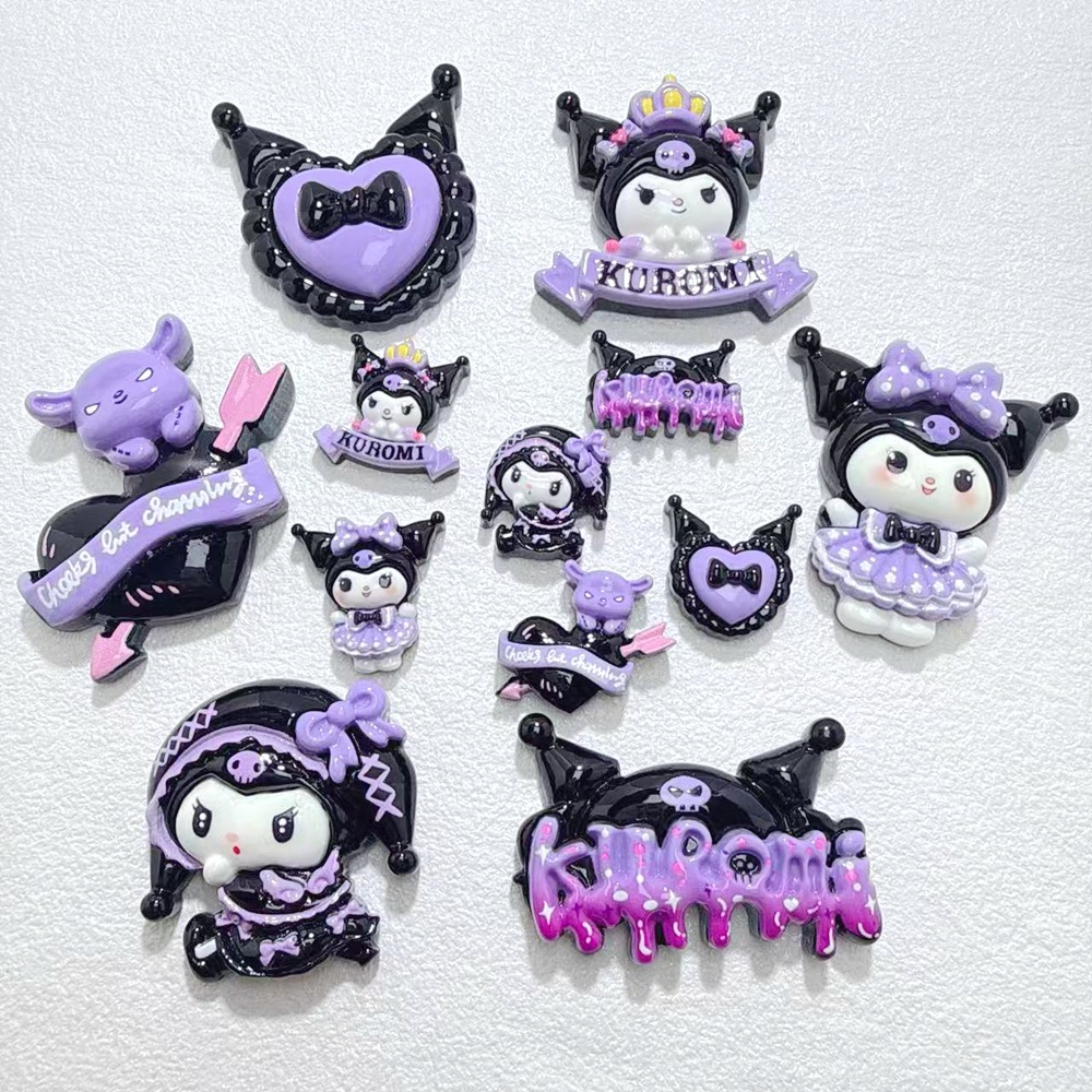 树脂卡通黑色米饰品配件diy手工奶油胶手机壳水杯鞋花扣吊坠批发